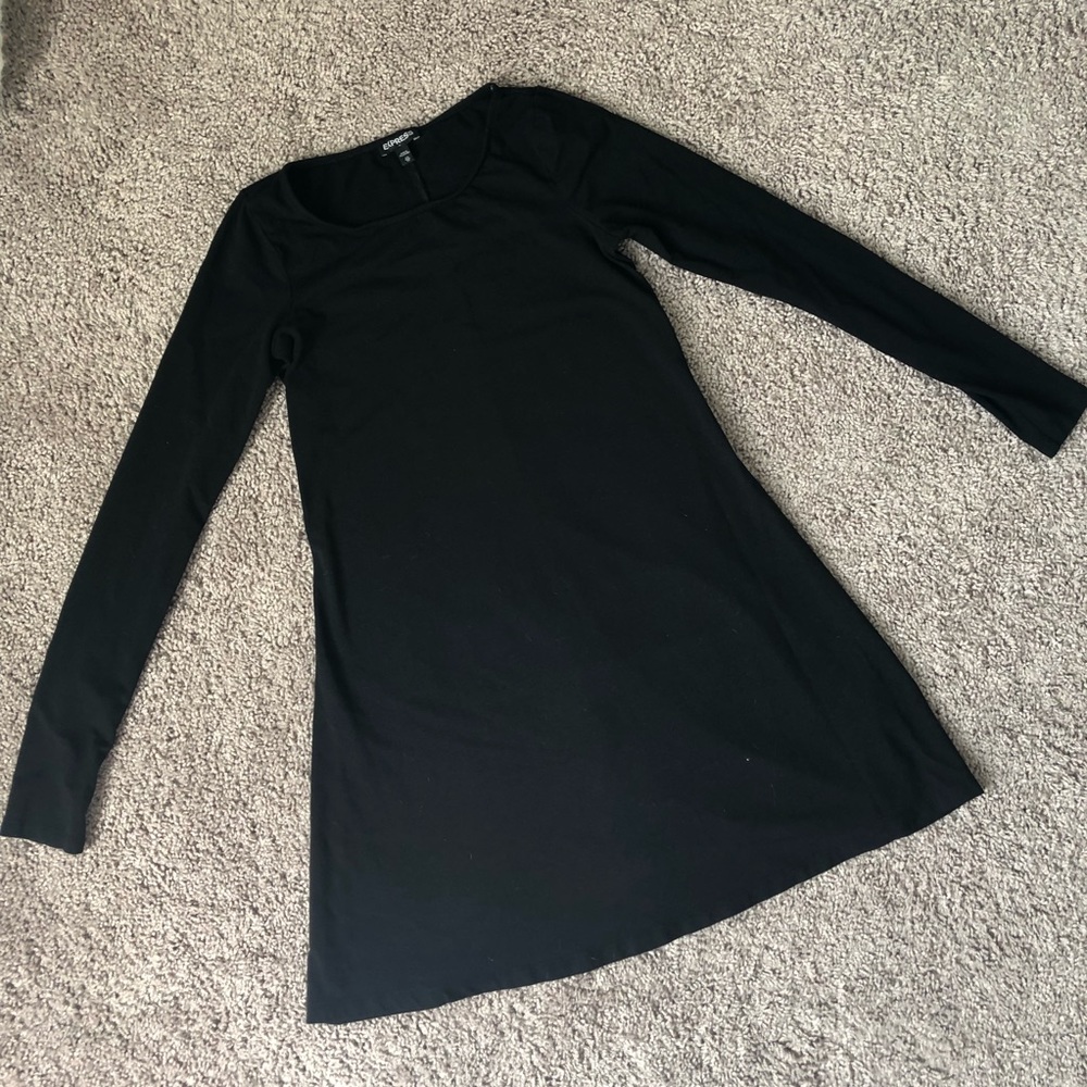 Express long sleeve black dress